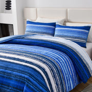 Nordic Calm stripes Blue 3-Piece Comforter Set - Scandi Chic Vibes V745-MAB010884AJ3