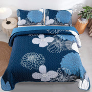 Frosted Magnolia Chic blue 3 Pc Comforter & Pillow Cover Set KING V745-MAB010887AJ3