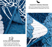 Frosted Magnolia Chic blue 3 Pc Comforter & Pillow Cover Set KING V745-MAB010887AJ3