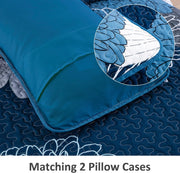 Frosted Magnolia Chic blue 3 Pc Comforter & Pillow Cover Set KING V745-MAB010887AJ3