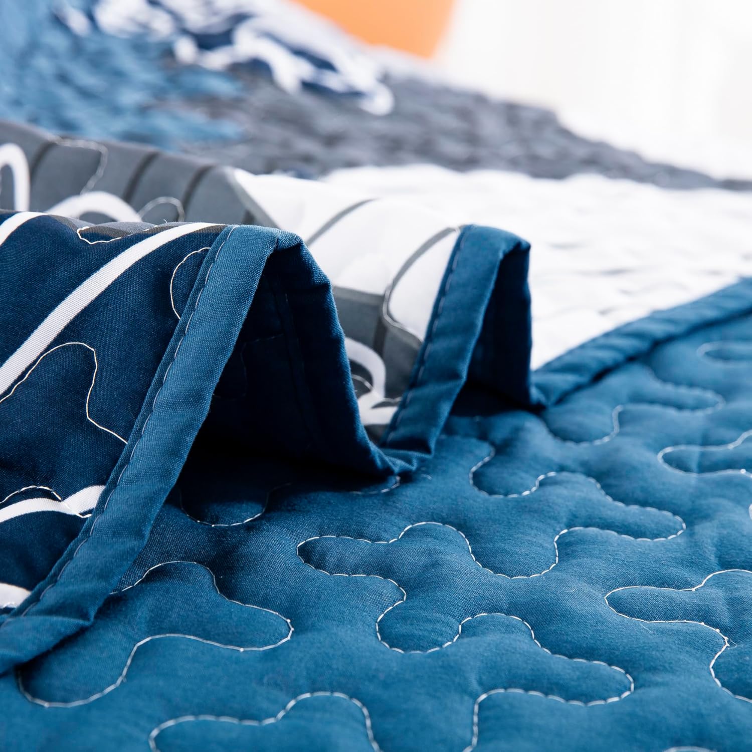 Frosted Magnolia Chic blue 3 Pc Comforter & Pillow Cover Set KING V745-MAB010887AJ3