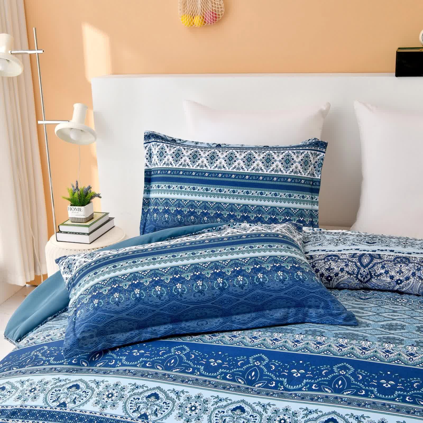 Boho Vibes blue Bedding Set - 3-Piece Comforter & Pillow Covers V745-MAB010907AJ3
