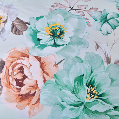 Warm Floral Comforter Set, King Size, Cozy Quilted Bedding with Pillowcases V745-MAB010934AJ3