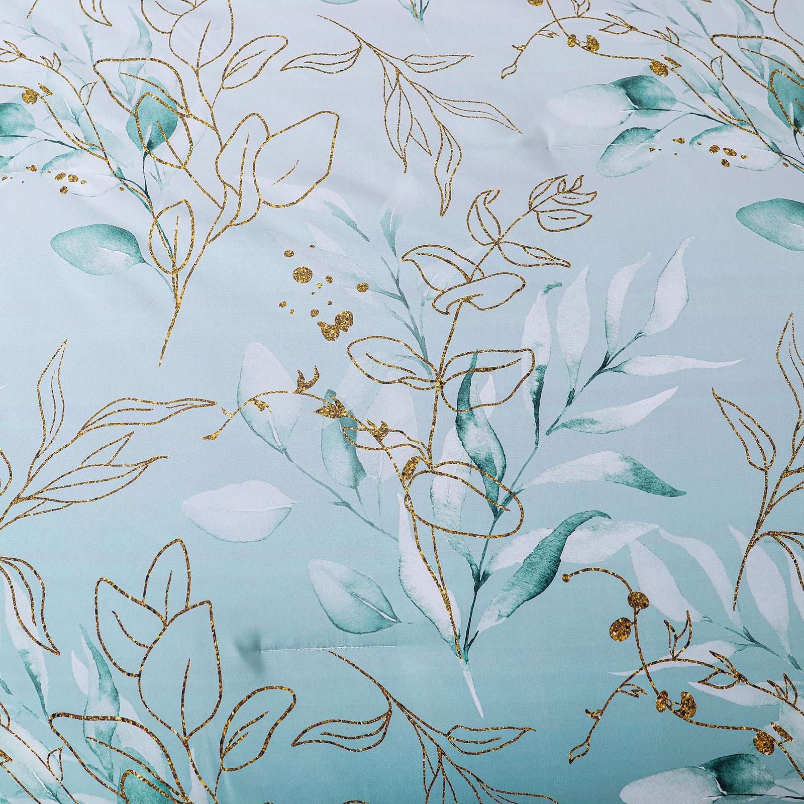 Soft Floral Leaf Comforter Set, King Size, Quilted Cozy Bedding with Pillowcases V745-MAB010938AJ3
