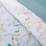 Soft Floral Leaf Comforter Set, King Size, Quilted Cozy Bedding with Pillowcases V745-MAB010938AJ3
