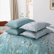 Soft Floral Leaf Comforter Set, King Size, Quilted Cozy Bedding with Pillowcases V745-MAB010938AJ3