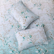 Soft Floral Leaf Comforter Set, King Size, Quilted Cozy Bedding with Pillowcases V745-MAB010938AJ3