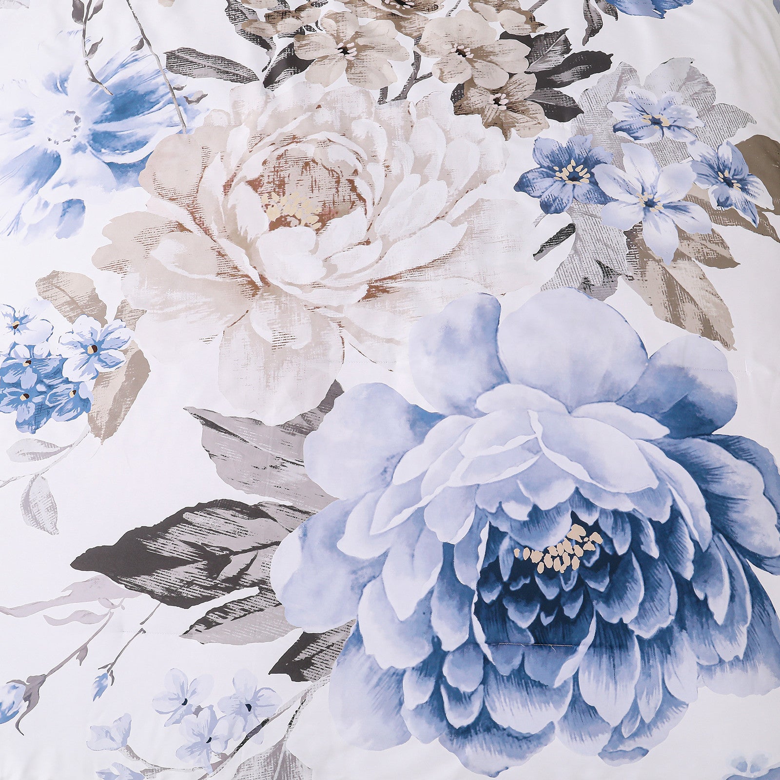 Plush Floral Comforter Set, King Size, Winter Quilted Bedding with Pillowcases V745-MAB010946AJ3