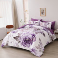 Elegant Floral Comforter Set, King Size, Warm Quilted Bedding with Pillowcases V745-MAB010947AJ3