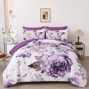 Elegant Floral Comforter Set, King Size, Warm Quilted Bedding with Pillowcases V745-MAB010947AJ3