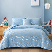 Metallic Print Comforter Set, King Size, Chic 3-Piece Bedding with Pillowcases V745-MAB010951AJ3