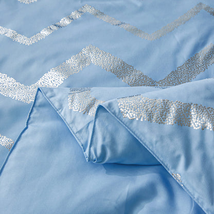 Metallic Print Comforter Set, King Size, Chic 3-Piece Bedding with Pillowcases V745-MAB010951AJ3