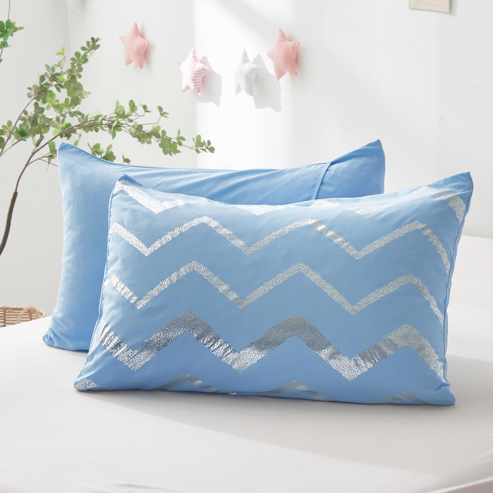 Metallic Print Comforter Set, King Size, Chic 3-Piece Bedding with Pillowcases V745-MAB010951AJ3