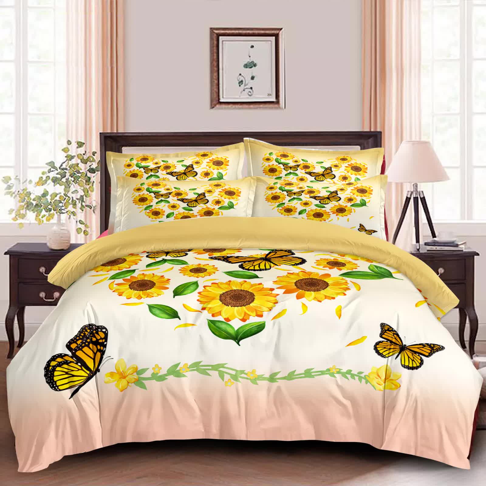 Airy Loft butterfly floral 3-Piece Comforter Bundle - Relaxed V745-MAB010977AJ3