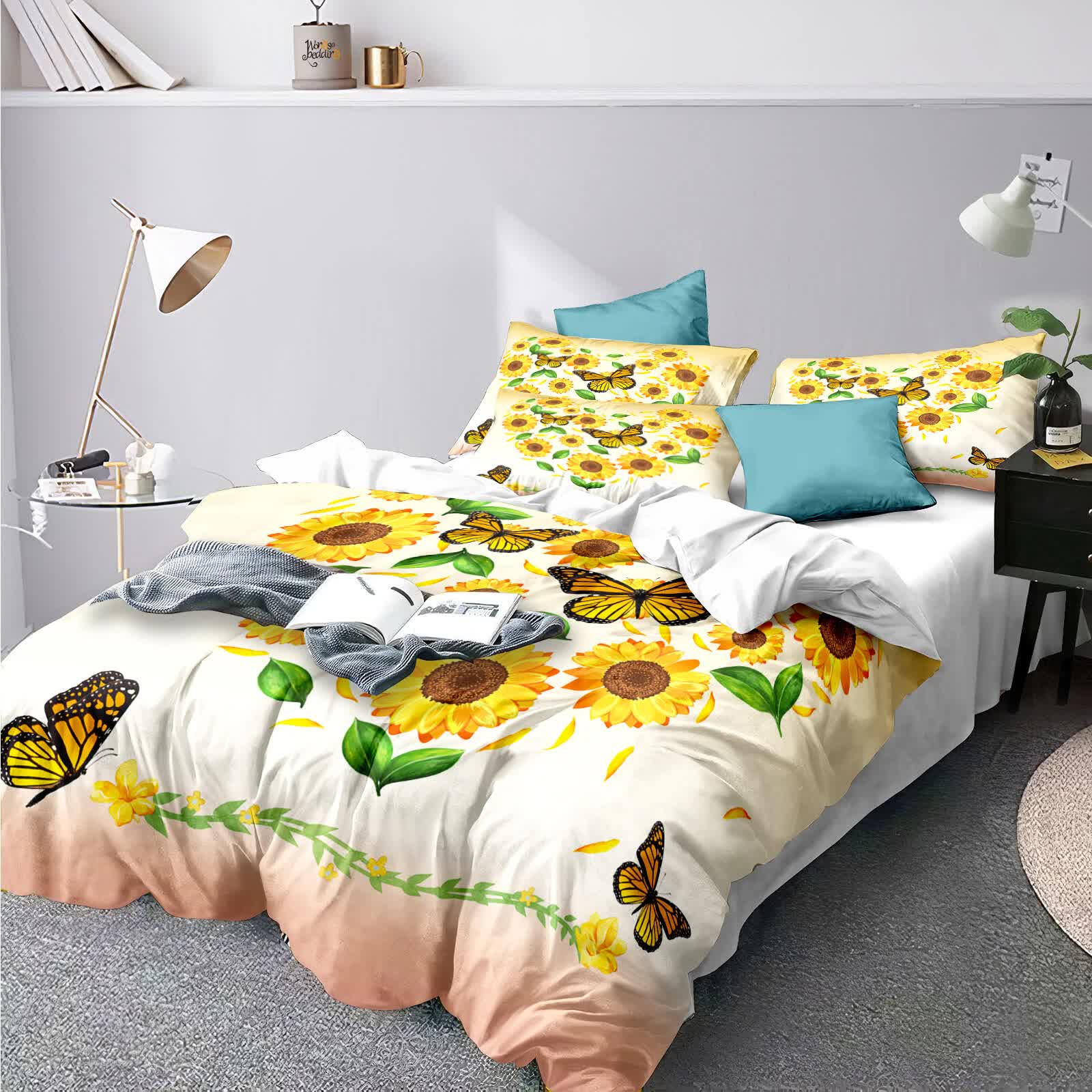 Airy Loft butterfly floral 3-Piece Comforter Bundle - Relaxed V745-MAB010977AJ3