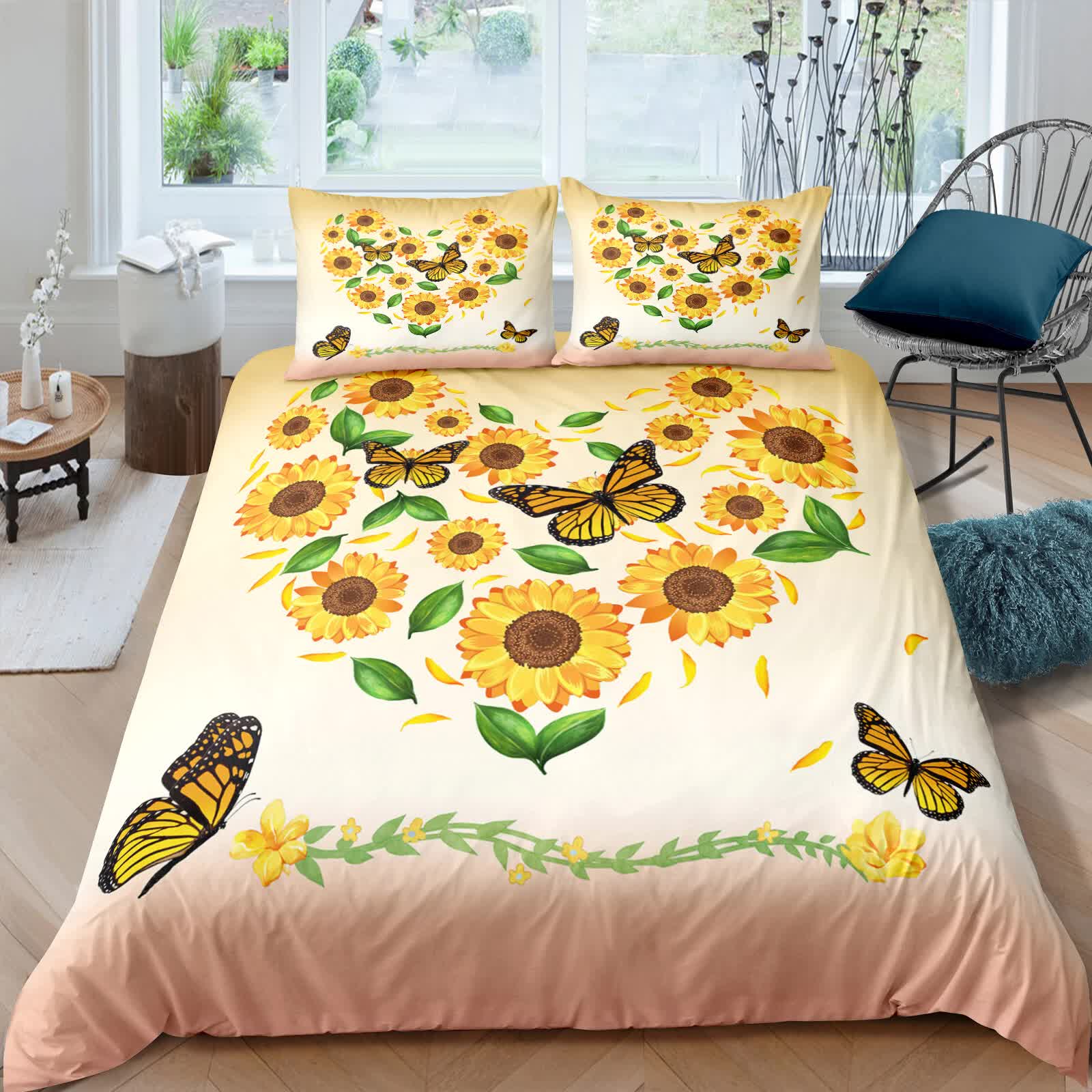 Airy Loft butterfly floral 3-Piece Comforter Bundle - Relaxed V745-MAB010977AJ3