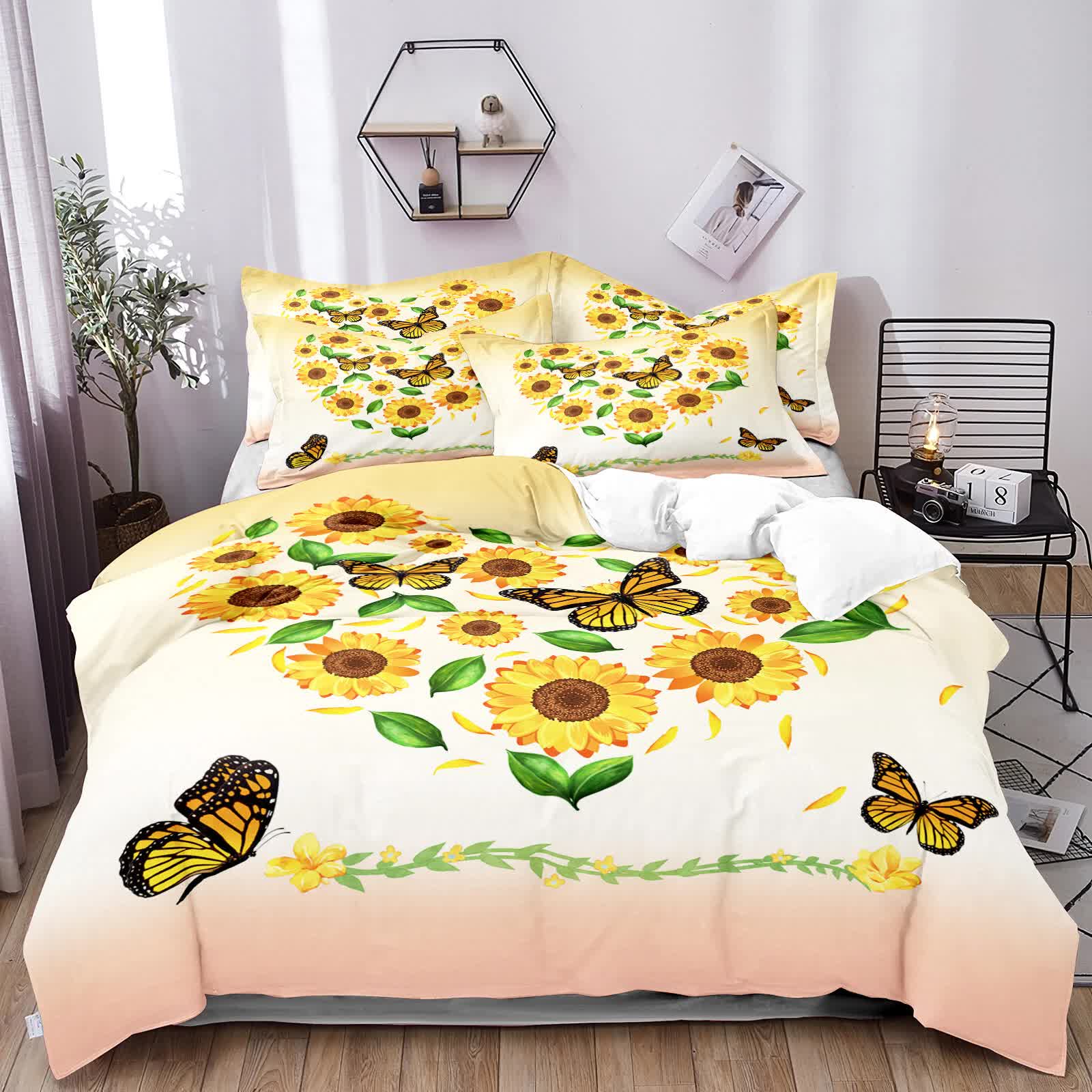 Airy Loft butterfly floral 3-Piece Comforter Bundle - Relaxed V745-MAB010977AJ3
