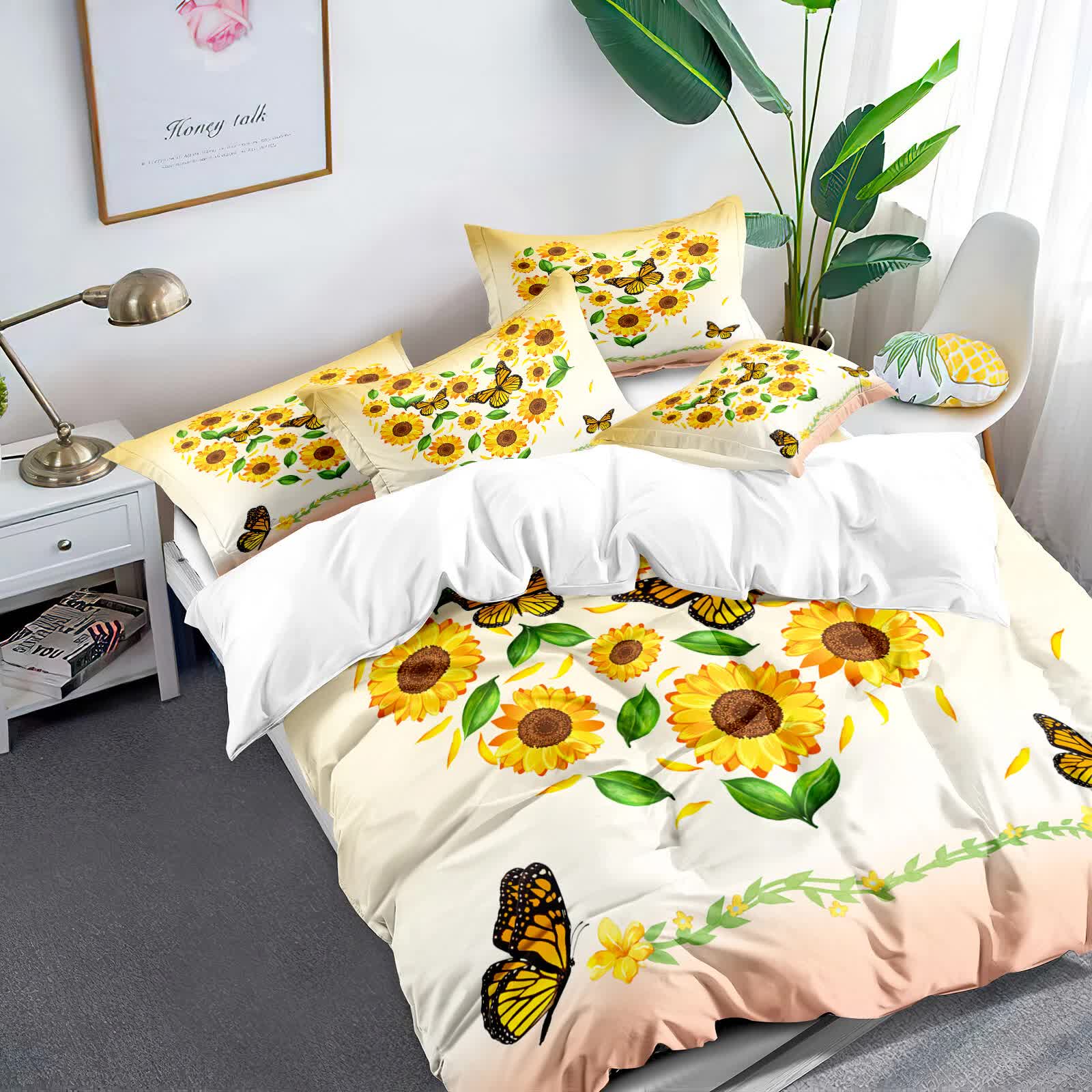 Airy Loft butterfly floral 3-Piece Comforter Bundle - Relaxed V745-MAB010977AJ3
