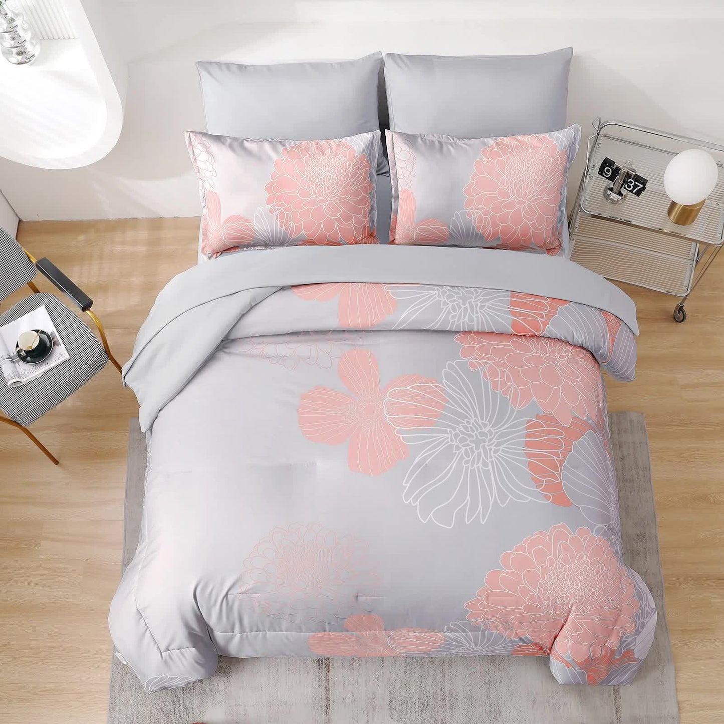 Zen Retreat Quilted Comforter Bundle - 3-Piece Serenity Style V745-MAB011076AJ3
