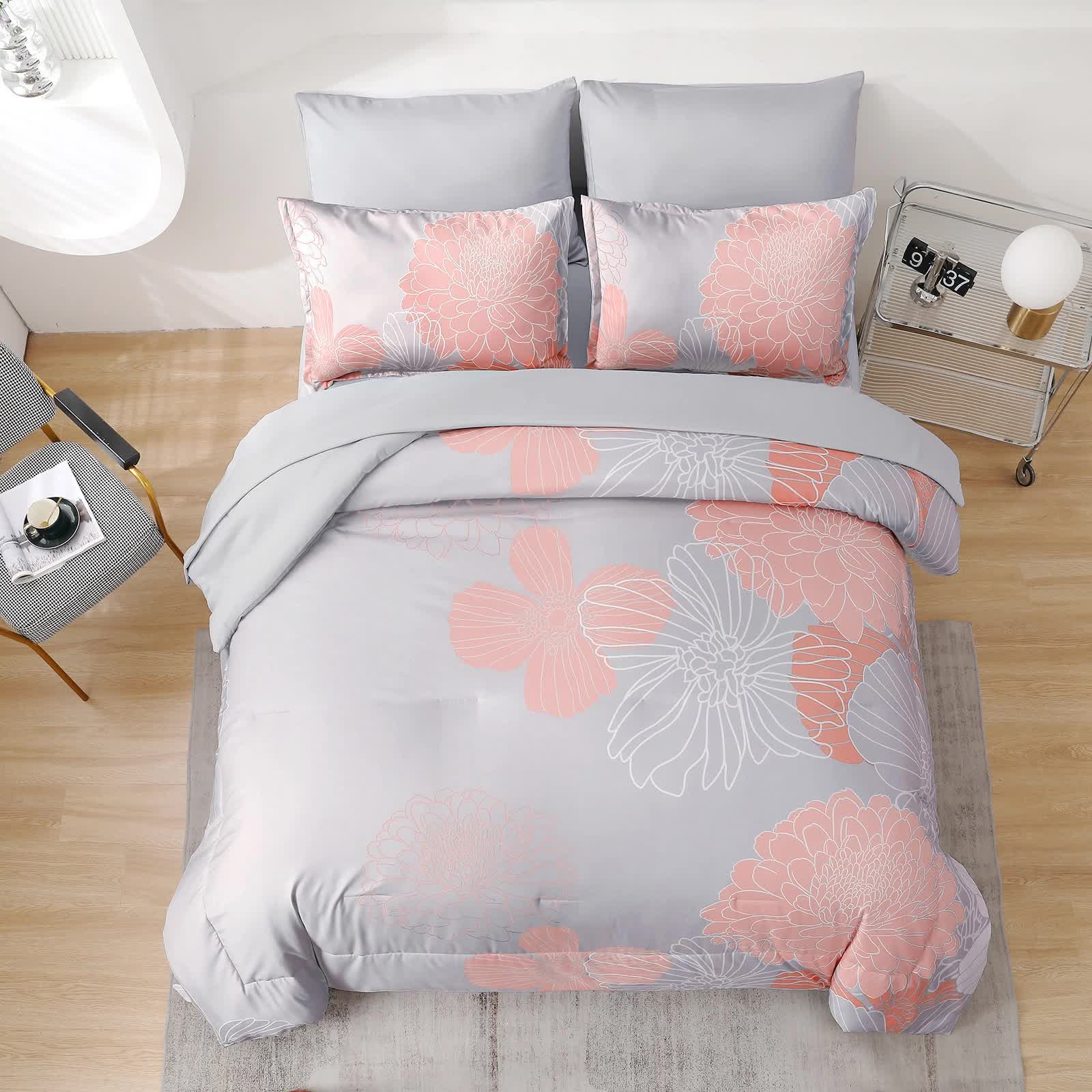 Zen Retreat Quilted Comforter Bundle - 3-Piece Serenity Style V745-MAB011076AJ3