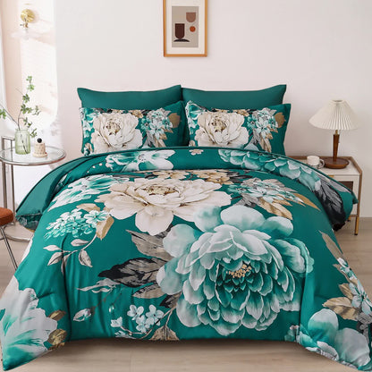 Pure Haven green floral 3-Piece Comforter Set V745-MAB011083AJ3