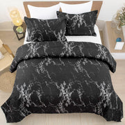 King Black Marble Comforter Set, Printed Bedding for All Seasons, Soft Microfiber 3-Piece V745-MAB01173AJ3