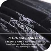 King Black Marble Comforter Set, Printed Bedding for All Seasons, Soft Microfiber 3-Piece V745-MAB01173AJ3
