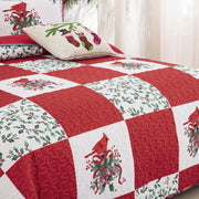 Elegant Red, greem & White Christmas Queen Bedspread Set V745-MAC080143Q13U