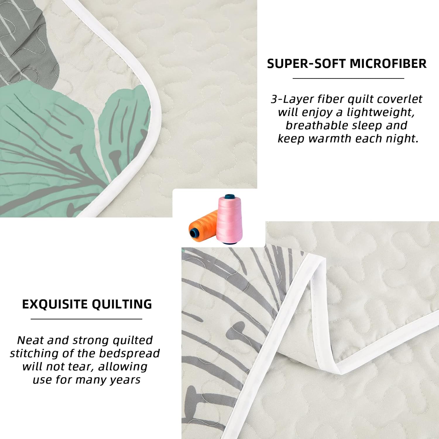 Radiant Quilted Coverlet and Pillowcases Set: Envelop Your Bed in Elegance - Queen size V745-MAC080163Q13U