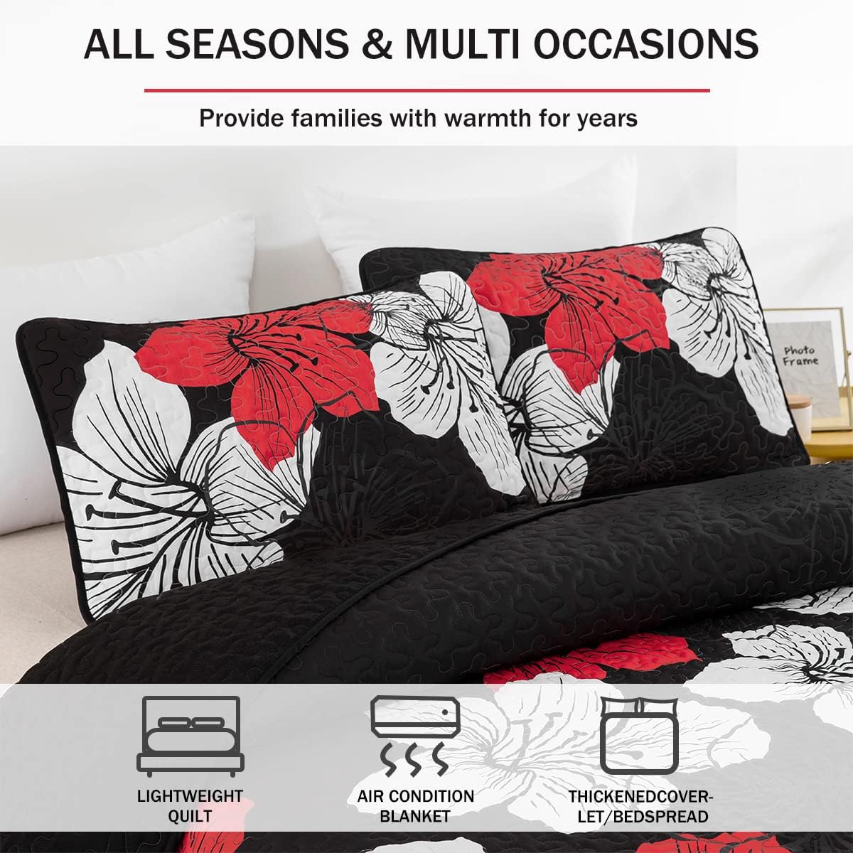 Glorious Quilted coverlet and pillowcovers set: Unmatched Beauty - Queen size V745-MAC080182Q13U