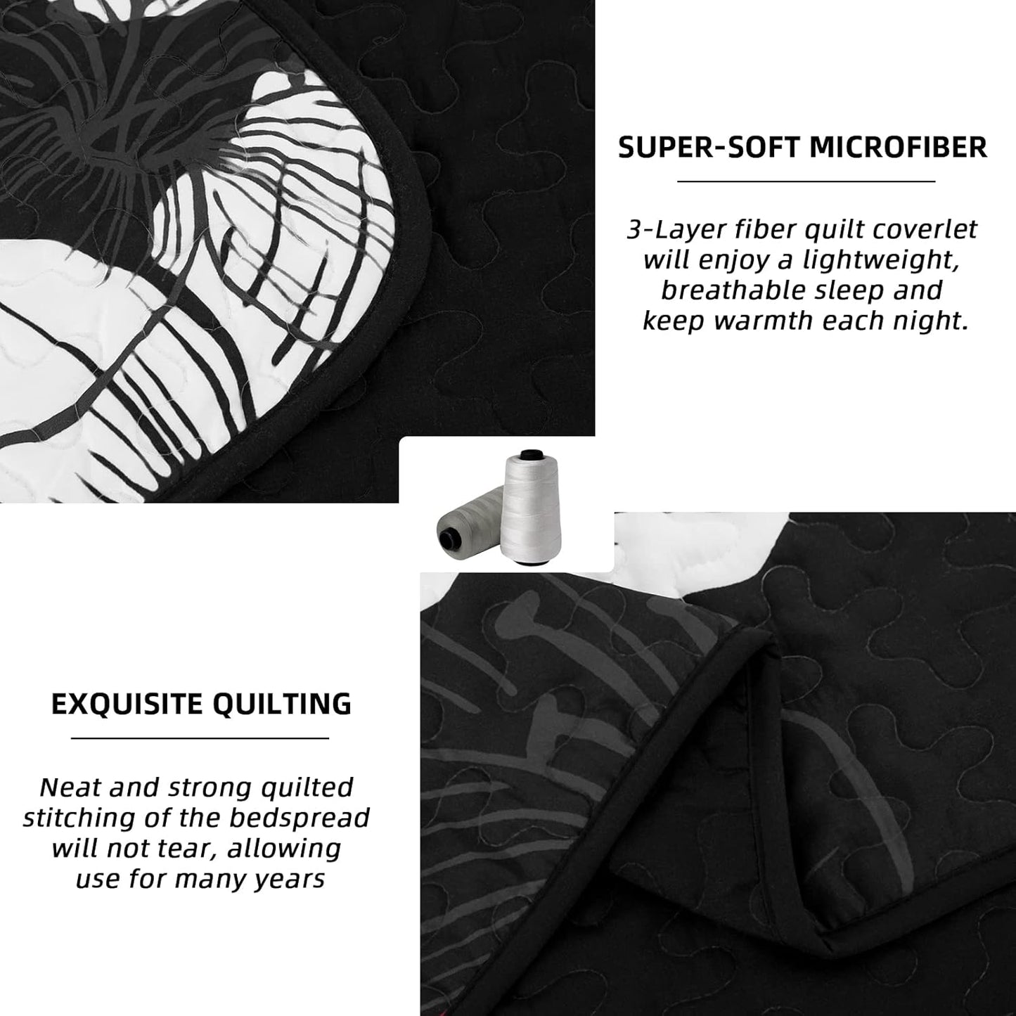 Glorious Quilted coverlet and pillowcovers set: Unmatched Beauty - Queen size V745-MAC080182Q13U