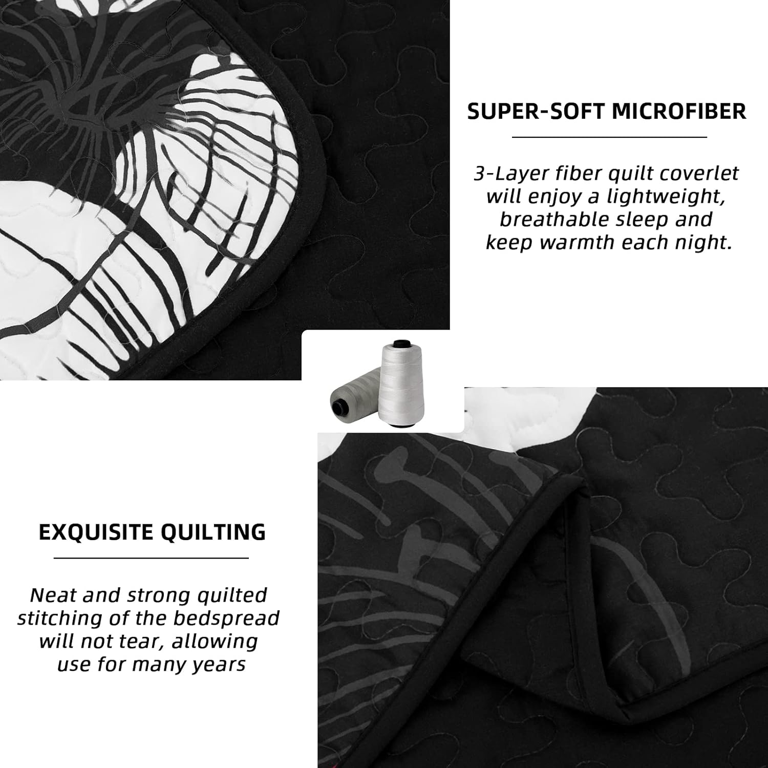 Glorious Quilted coverlet and pillowcovers set: Unmatched Beauty - Queen size V745-MAC080182Q13U