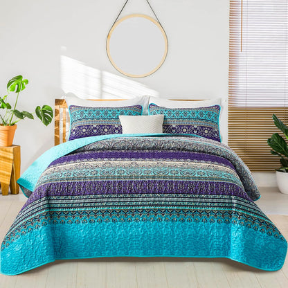 Tranquil Quilted coverlet and pillowcovers set: Perfect for Relaxation - Queen size V745-MAC080196Q13U