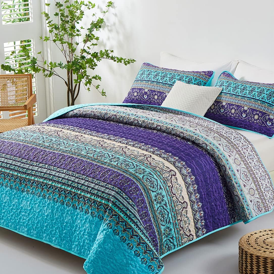 Tranquil Quilted coverlet and pillowcovers set: Perfect for Relaxation - Queen size V745-MAC080196Q13U