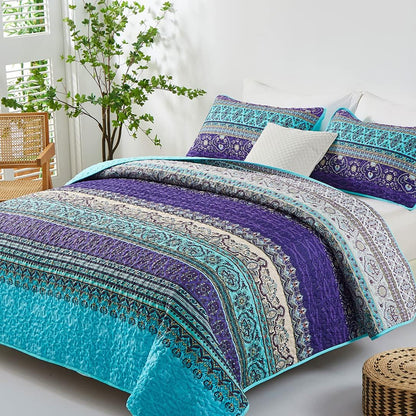 Tranquil Quilted coverlet and pillowcovers set: Perfect for Relaxation - Queen size V745-MAC080196Q13U