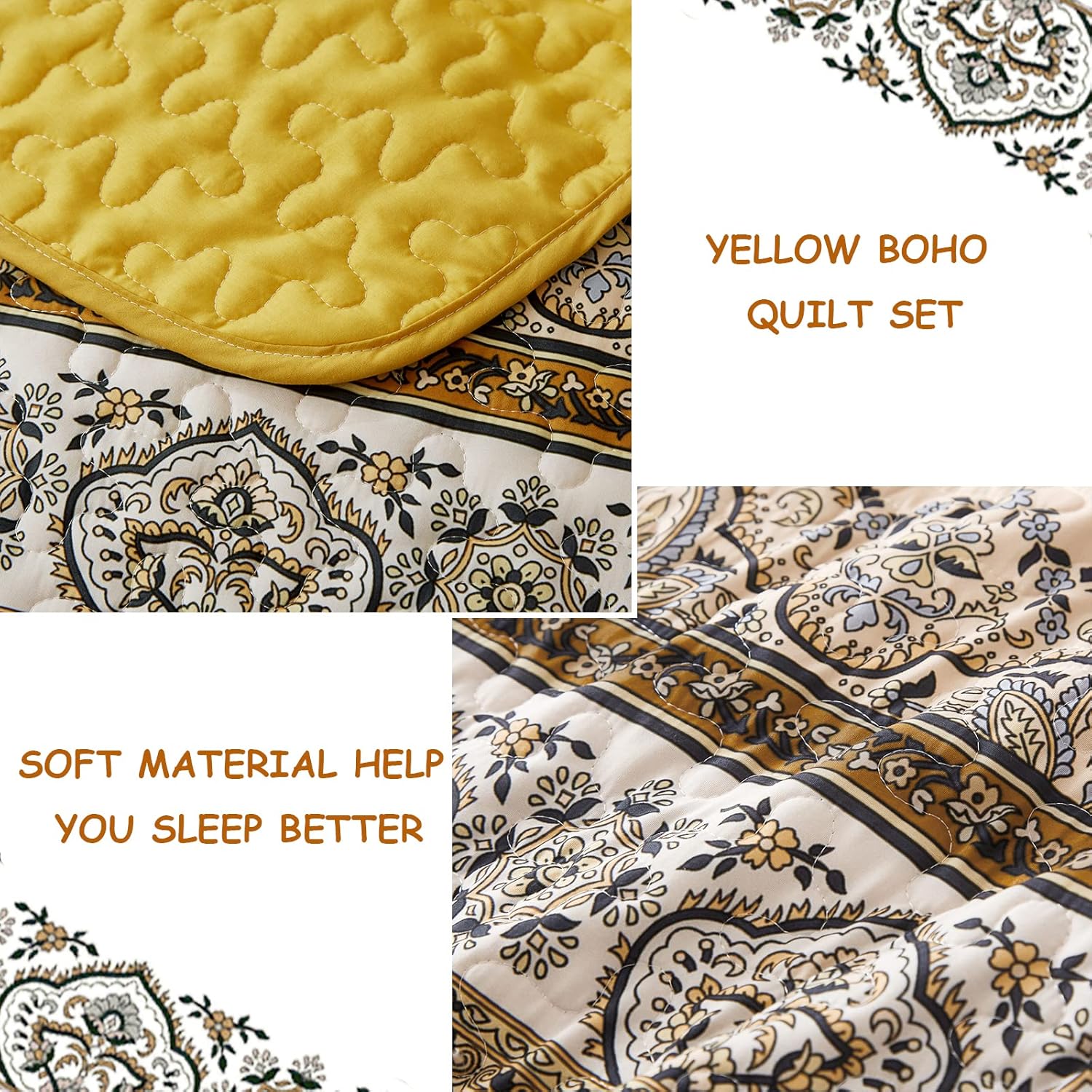 Lively Quilted bedspread and pillowcovers set: Add Vibrancy to Your Room - Queen size V745-MAC080229Q13U