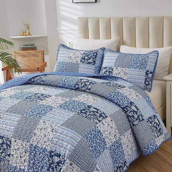 Vintage-Inspired Big Check Queen Bedding Set Cozy & Stylish V745-MAC080302Q13U
