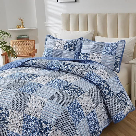 Vintage-Inspired Big Check Queen Bedding Set Cozy & Stylish V745-MAC080302Q13U