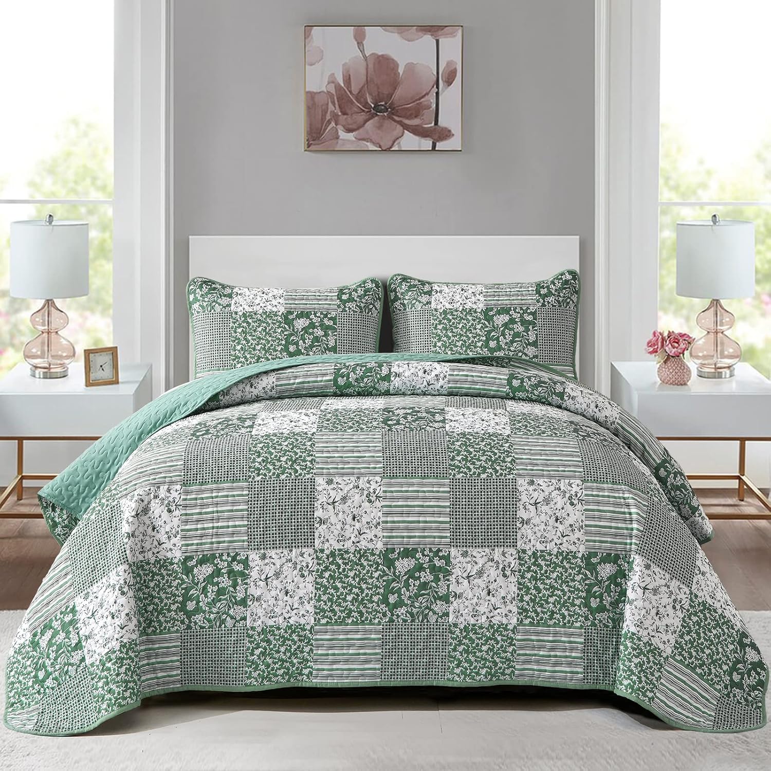 Delightful Quilted bedspread and pillowcovers set: Indulge in Comfort - Queen size V745-MAC080315Q13U