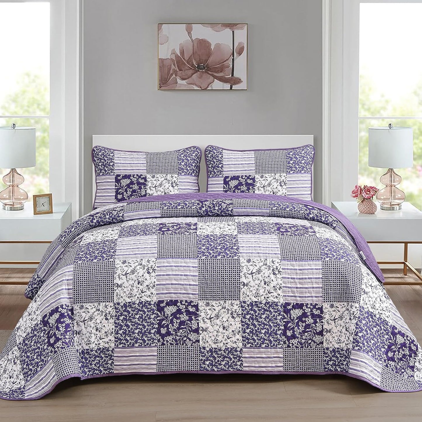Harmonious Quilted bedspread and pillowcovers set: Perfect Balance of Style - Queen size V745-MAC080409Q13U