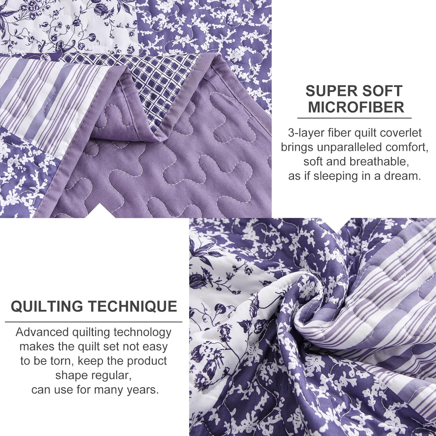 Harmonious Quilted bedspread and pillowcovers set: Perfect Balance of Style - Queen size V745-MAC080409Q13U