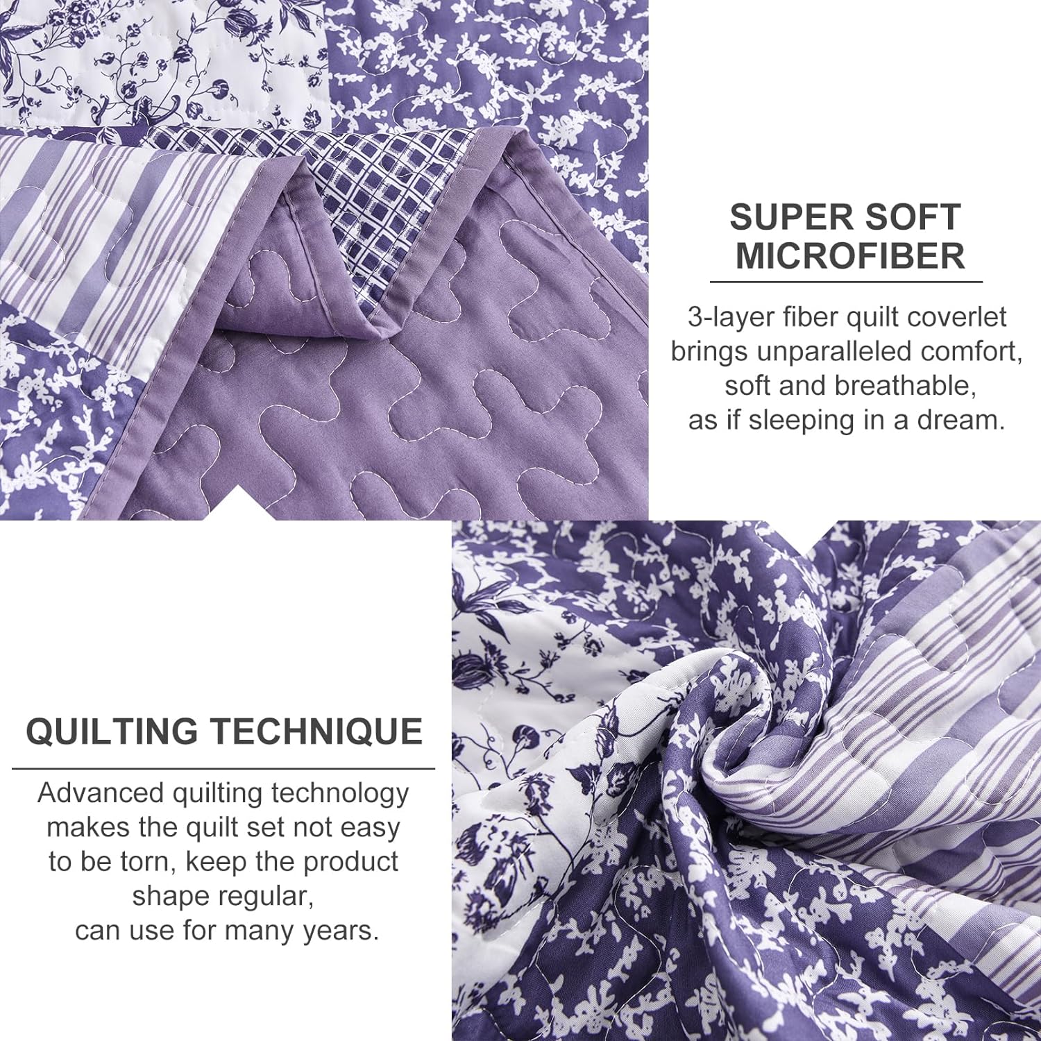 Harmonious Quilted bedspread and pillowcovers set: Perfect Balance of Style - Queen size V745-MAC080409Q13U
