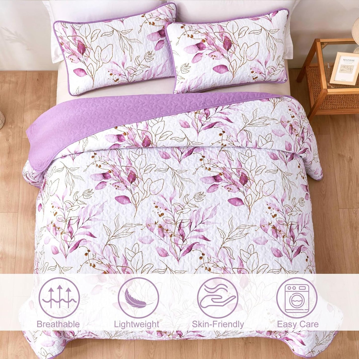 Unique Quilted bedspread and pillowcovers set: Stand Out in Style - Queen size V745-MAC080460Q13U