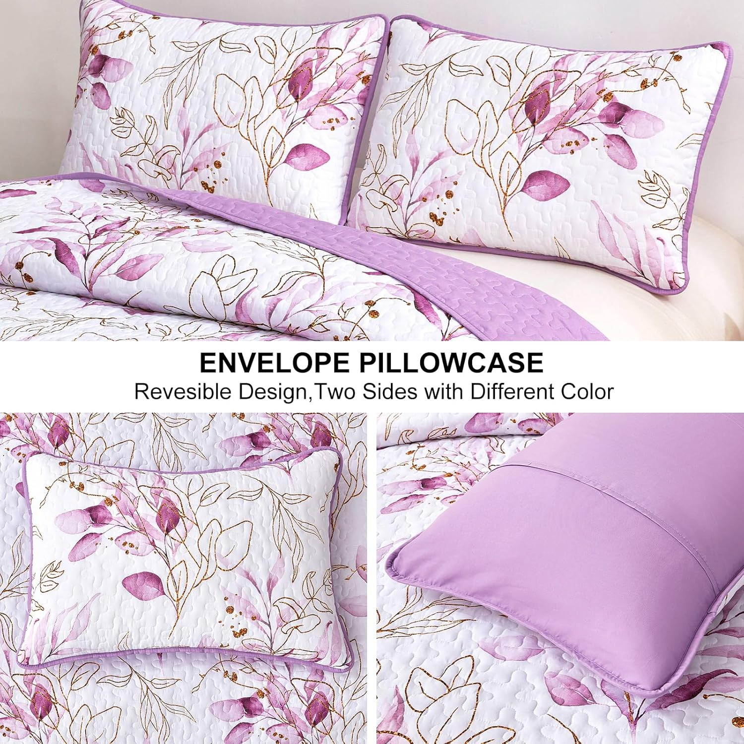 Unique Quilted bedspread and pillowcovers set: Stand Out in Style - Queen size V745-MAC080460Q13U