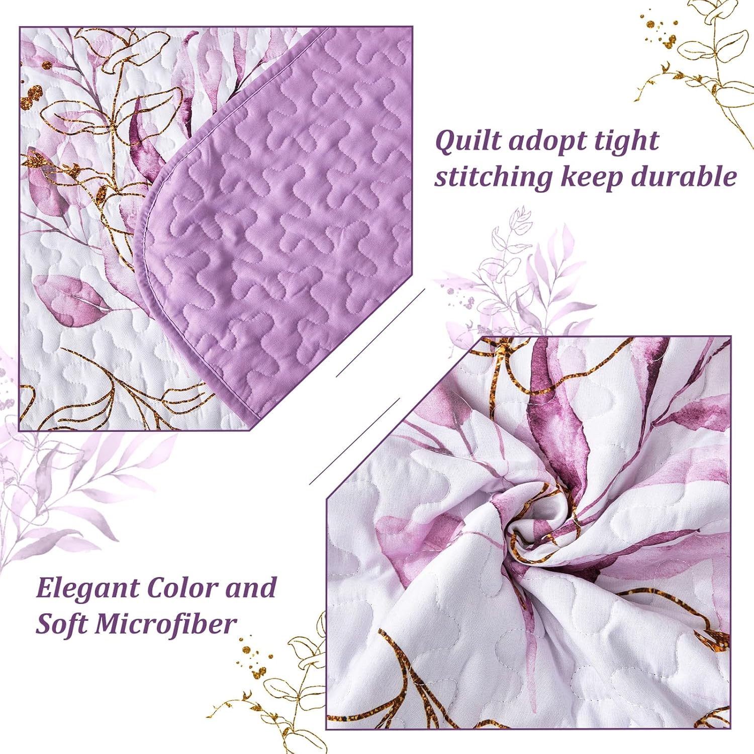 Unique Quilted bedspread and pillowcovers set: Stand Out in Style - Queen size V745-MAC080460Q13U