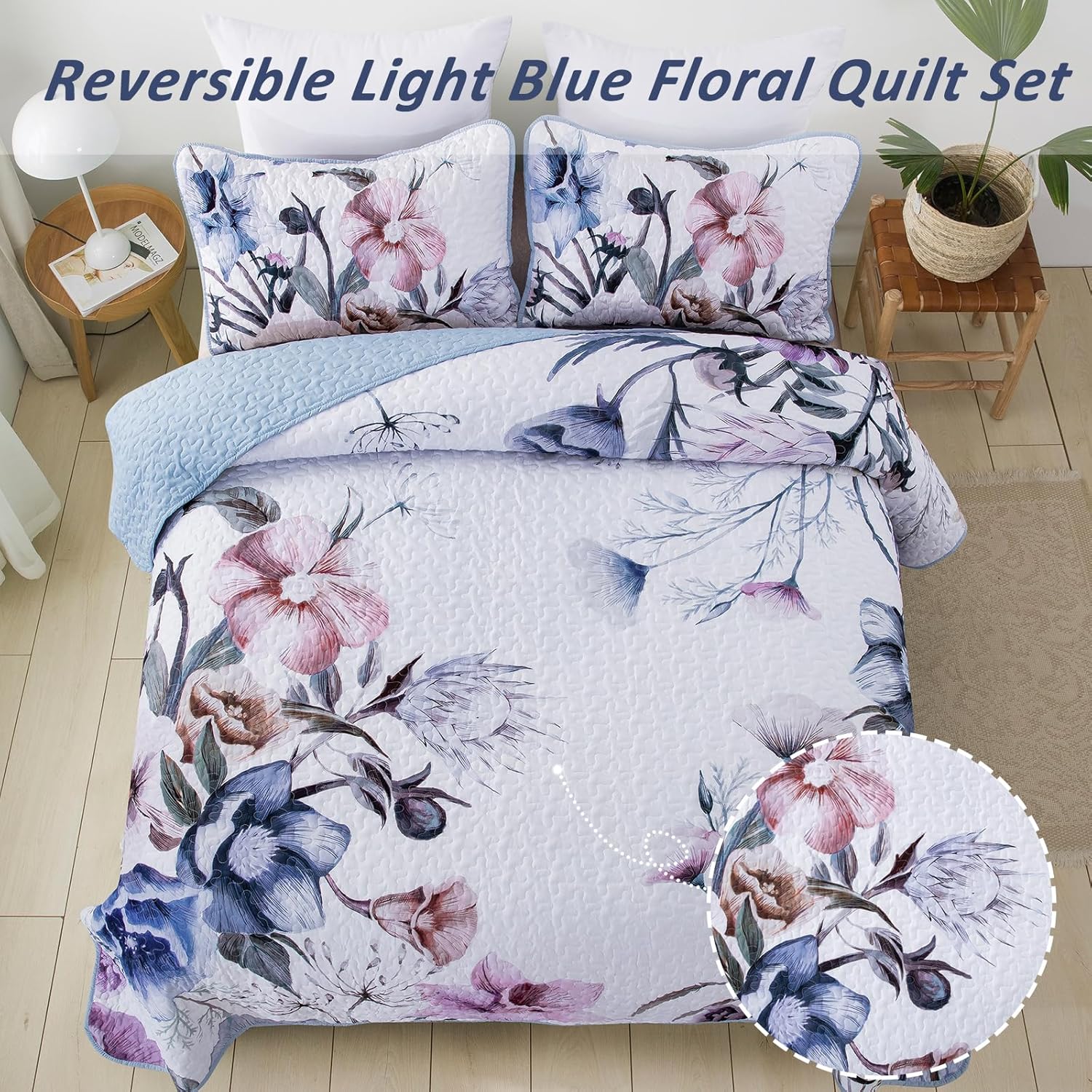 Venerable Quilted bedspread and pillowcovers set: Classic and Elegant - Queen size V745-MAC080464Q13U
