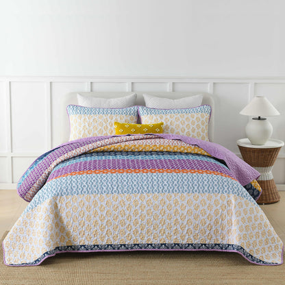 Quirky Quilted coverlet and pillowcovers set: Add Personality to Your Space - Queen size V745-MAC080493Q13U