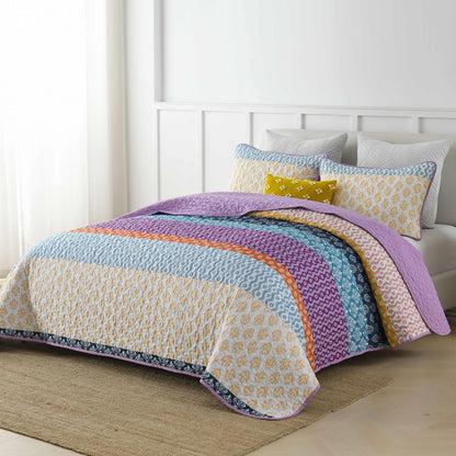 Quirky Quilted coverlet and pillowcovers set: Add Personality to Your Space - Queen size V745-MAC080493Q13U