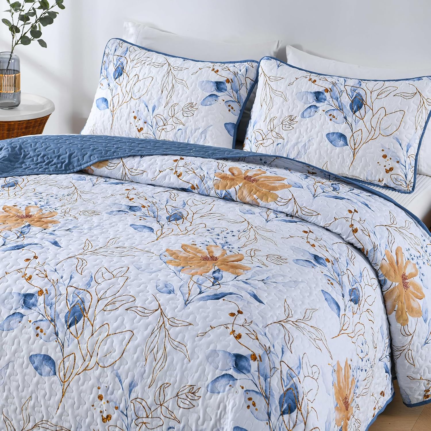 Quietude Quilted coverlet and pillowcovers set: Perfect for Relaxation - Queen size V745-MAC080538Q13U