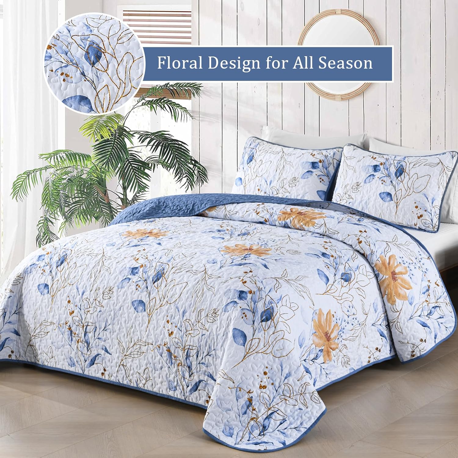 Quietude Quilted coverlet and pillowcovers set: Perfect for Relaxation - Queen size V745-MAC080538Q13U